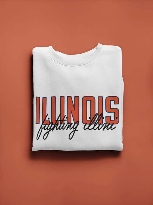 Vintage College Sweatshirt | Illinois Fighting Illini