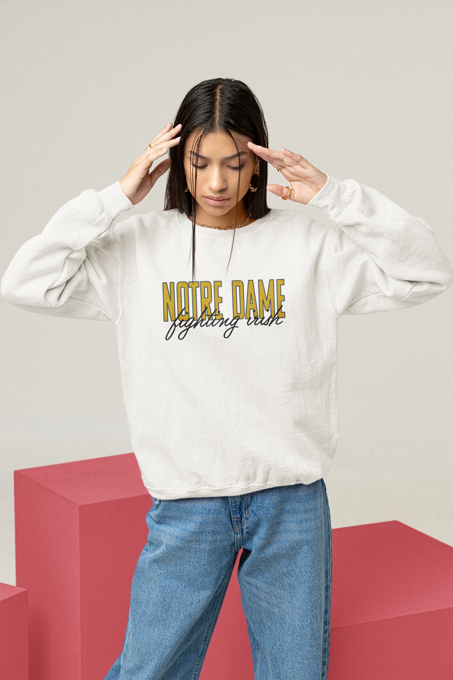 Vintage College Sweatshirt | Notre Dame Fighting Irish